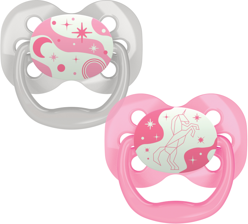 Dr Browns Advantage Glow in the Dark Soother, 0-6 months, Girl