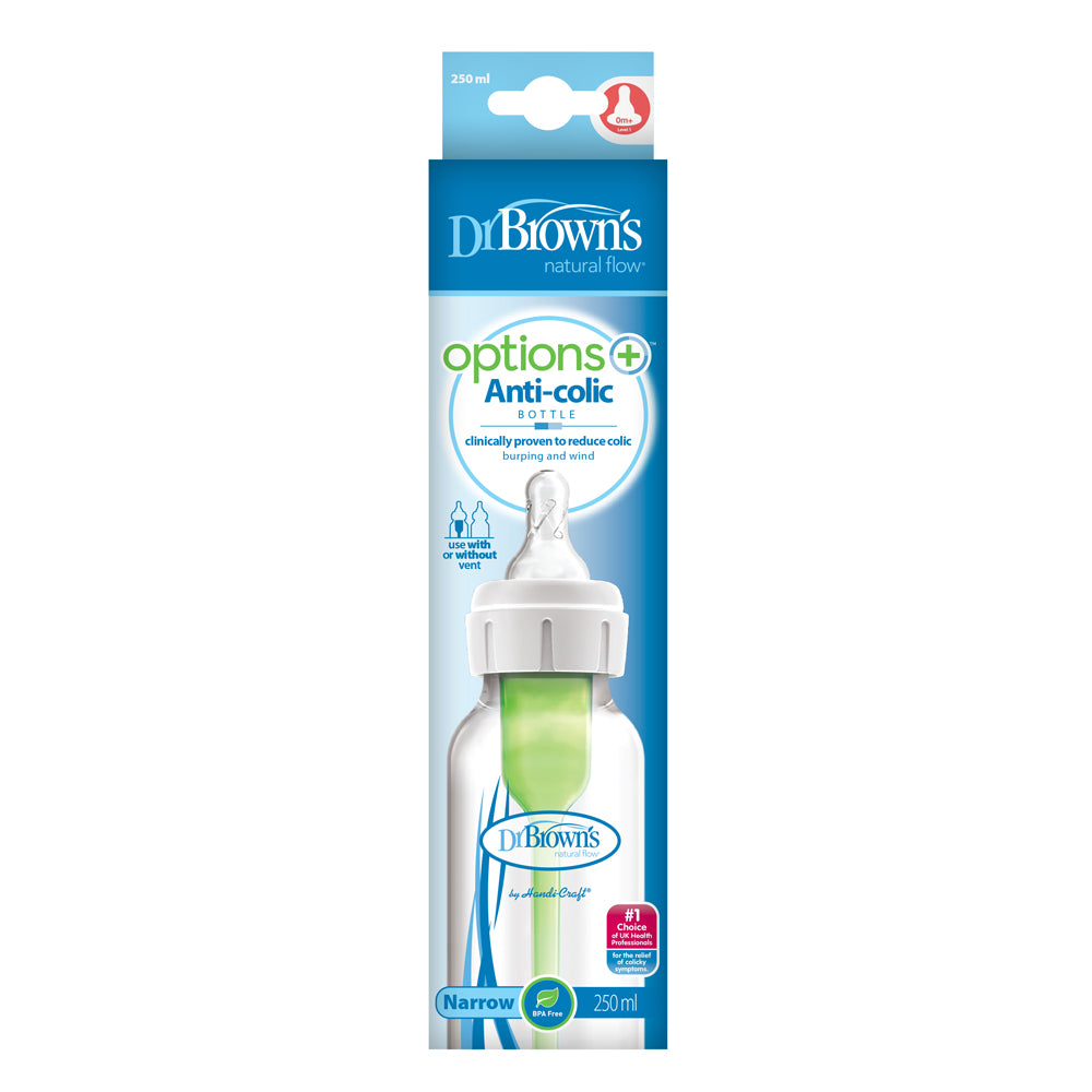 Dr Brown's Options+ Anti Colic Bottle Narrow Neck with Level 1 Teat, 250ml