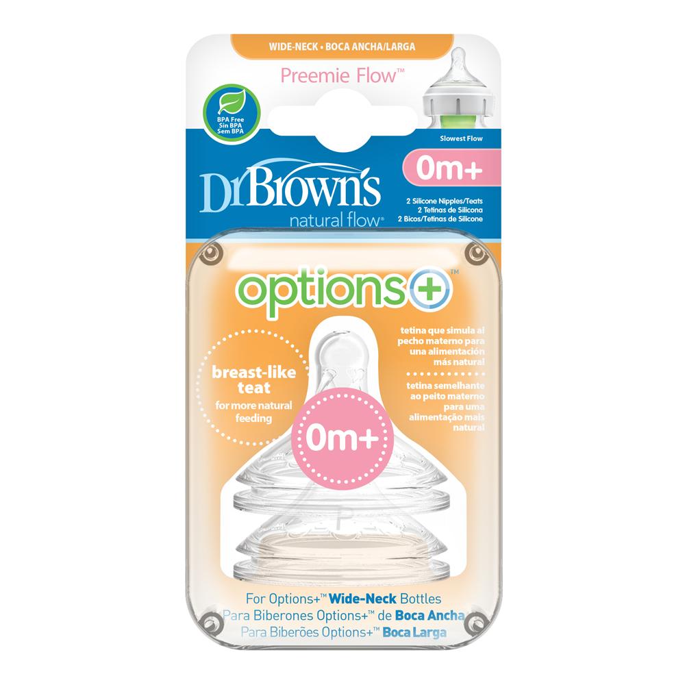 Dr Brown's Options+ Anti Colic Wide Neck Teats