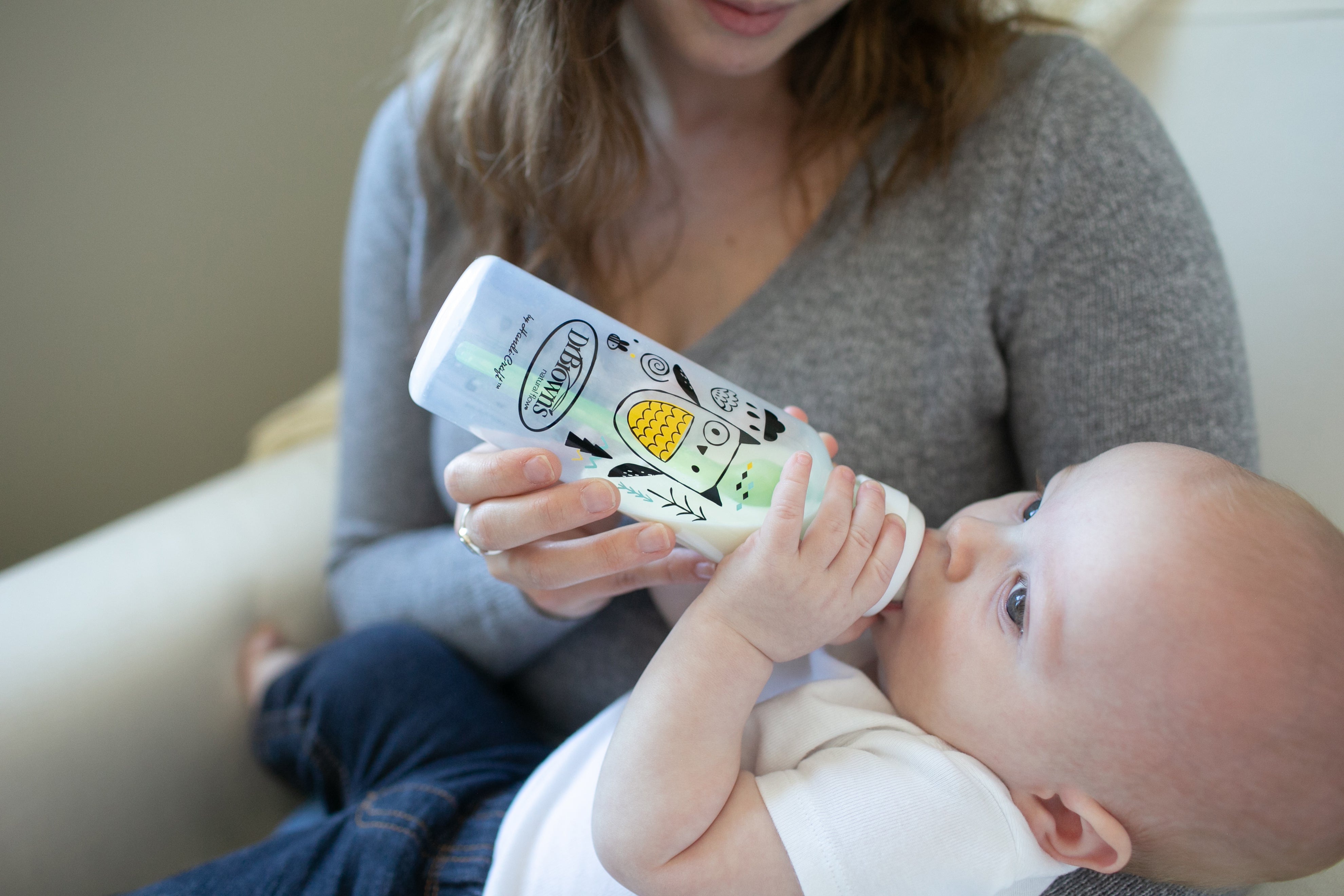 Dr Brown's Options+ Anti Colic Bottle Narrow Neck with Level 1 Teat, 250ml 2 pack Bear/Owl