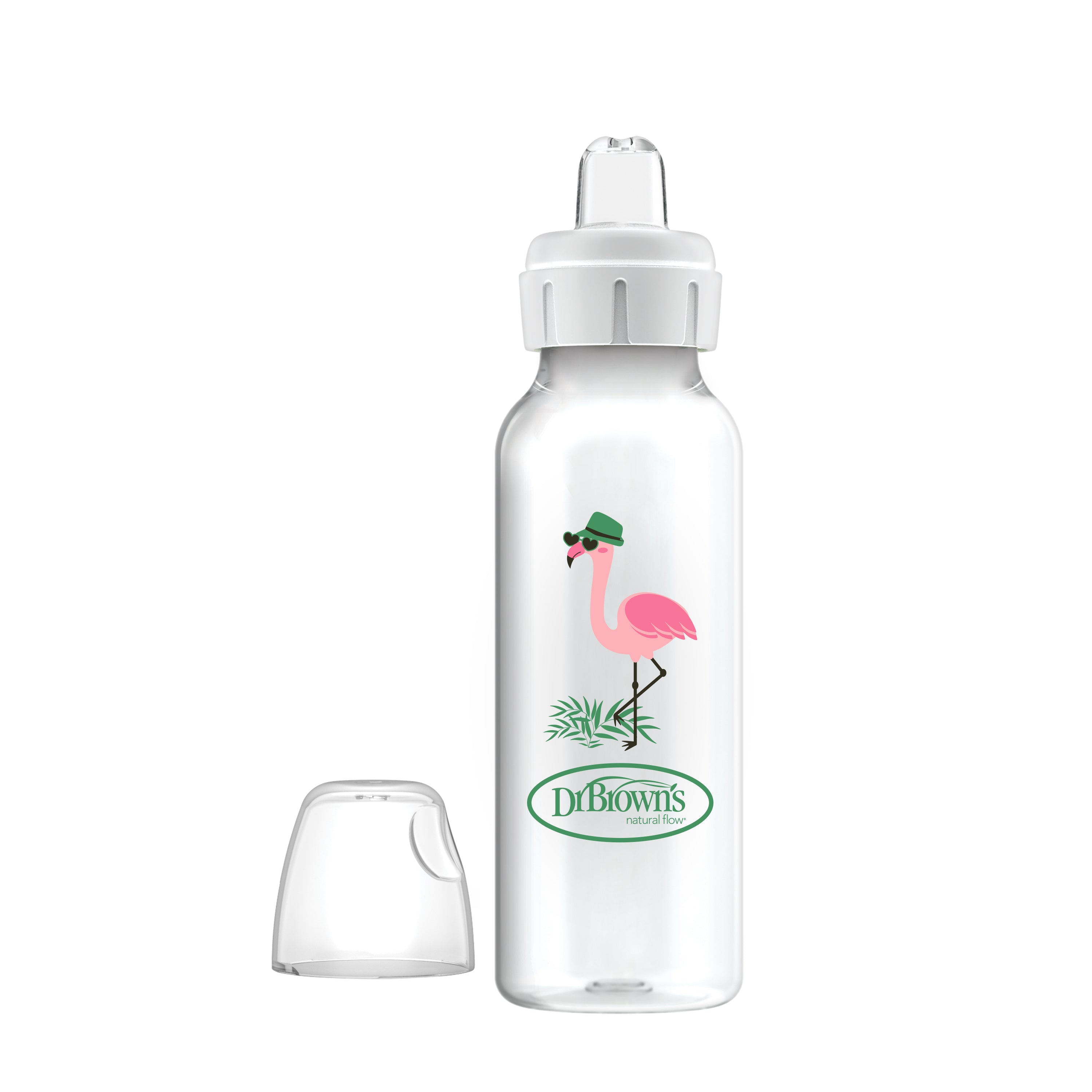 DR BROWN’S 250ML NARROW NECK SIPPY BOTTLE FLAMINGO