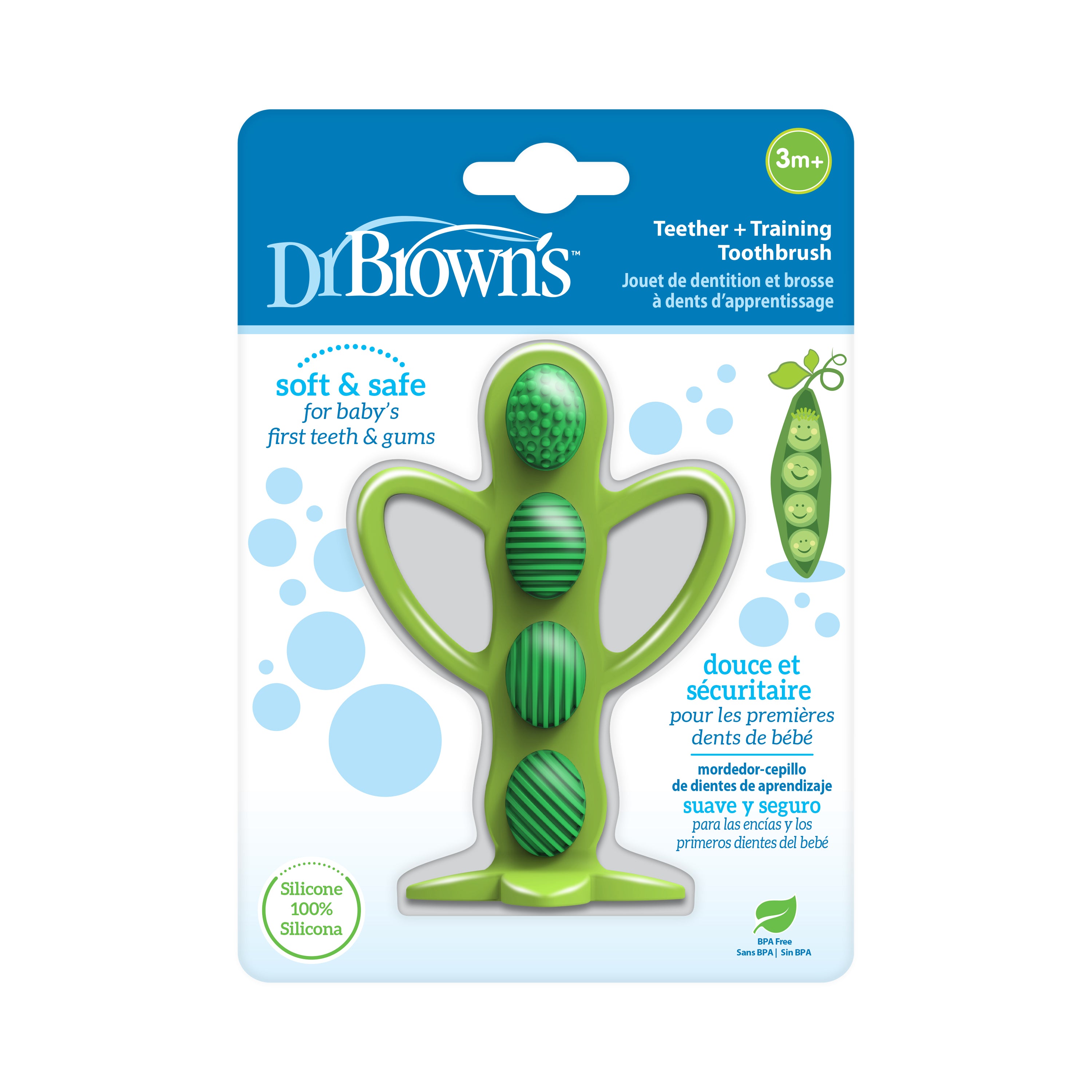 Dr Brown's Peapod Teething Toothbrush, Green