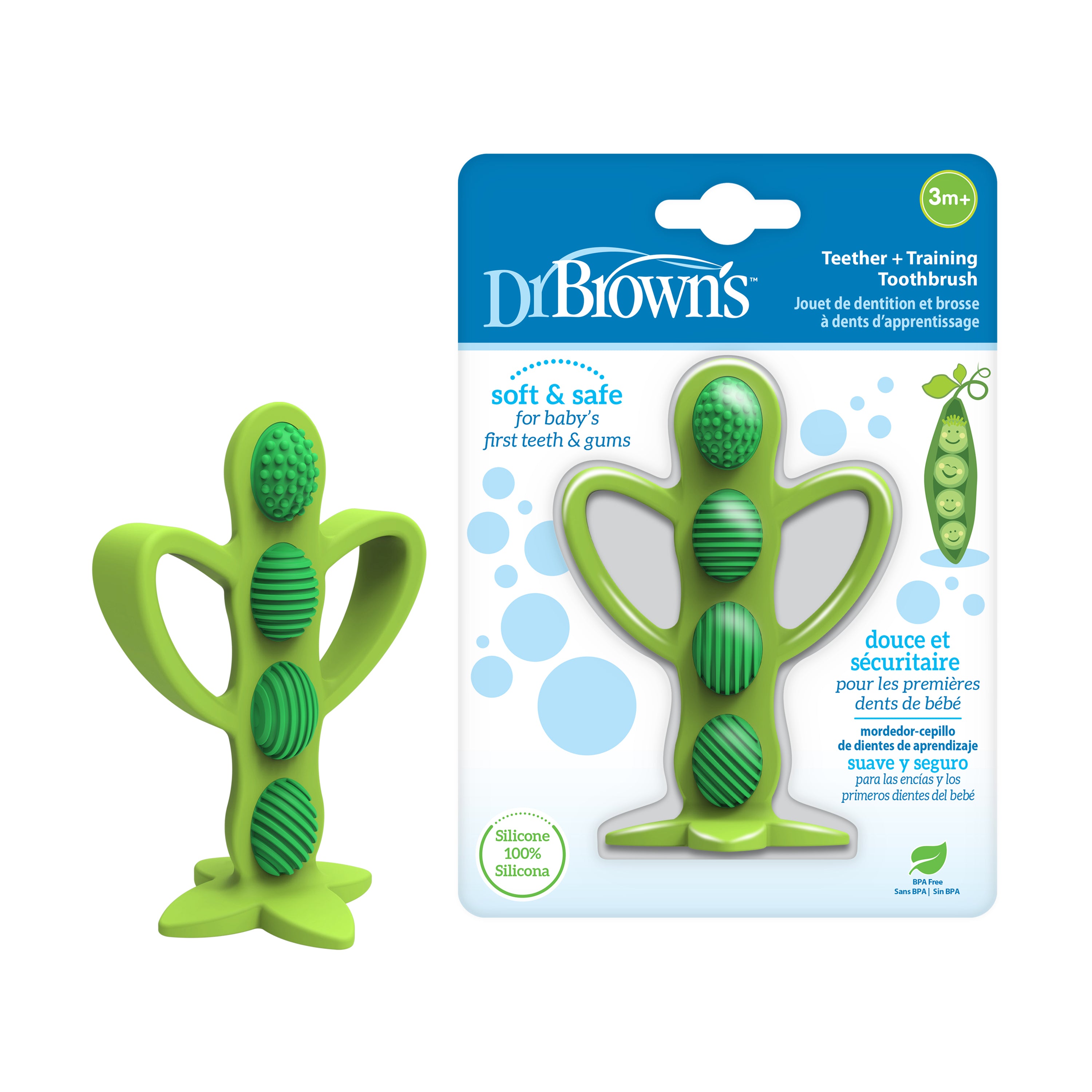 Dr Brown's Peapod Teething Toothbrush, Green