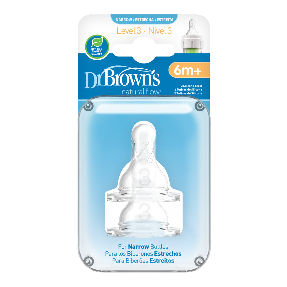 Dr Brown's Options+ Anti Colic Narrow Neck Teats Level 3