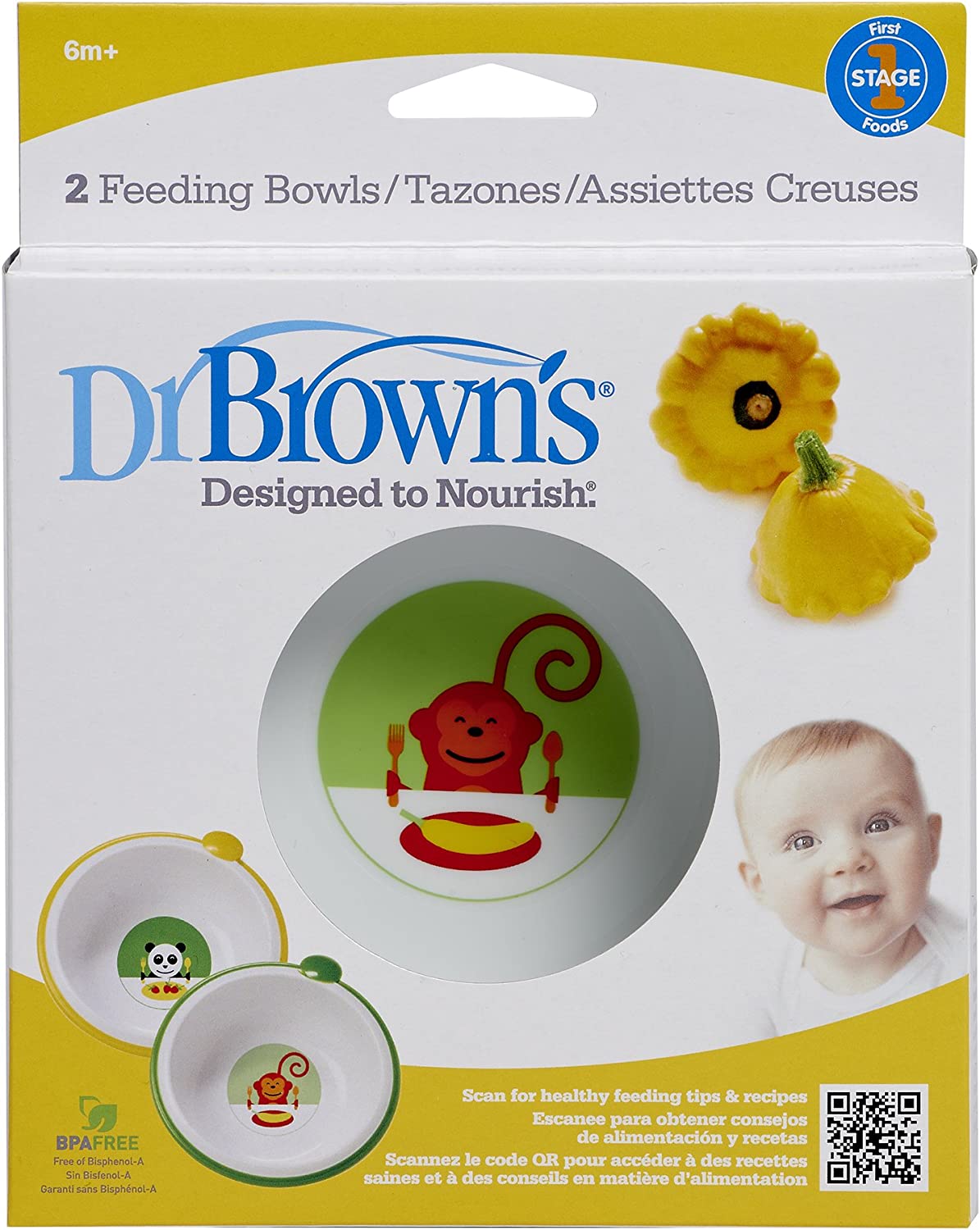Dr Browns Toddler Feeding Bowls 2 Pack