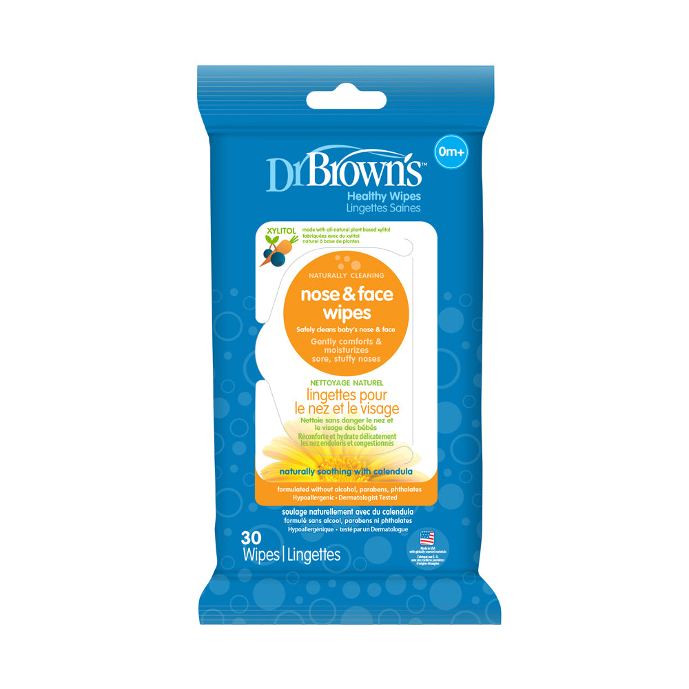 Dr Brown's Nose & Face Wipes, 30-Pack
