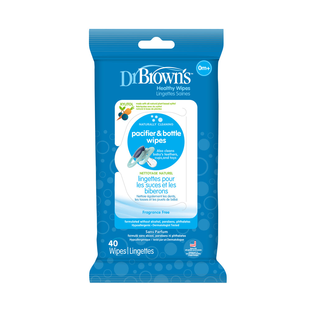 Dr Brown's Soother & Bottle Wipes, 40-Pack