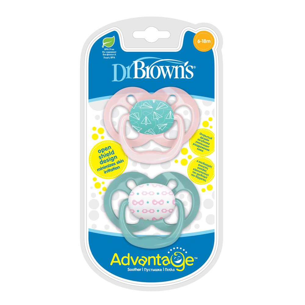 Dr Browns Advantage Soother, 6-18 months, Girl
