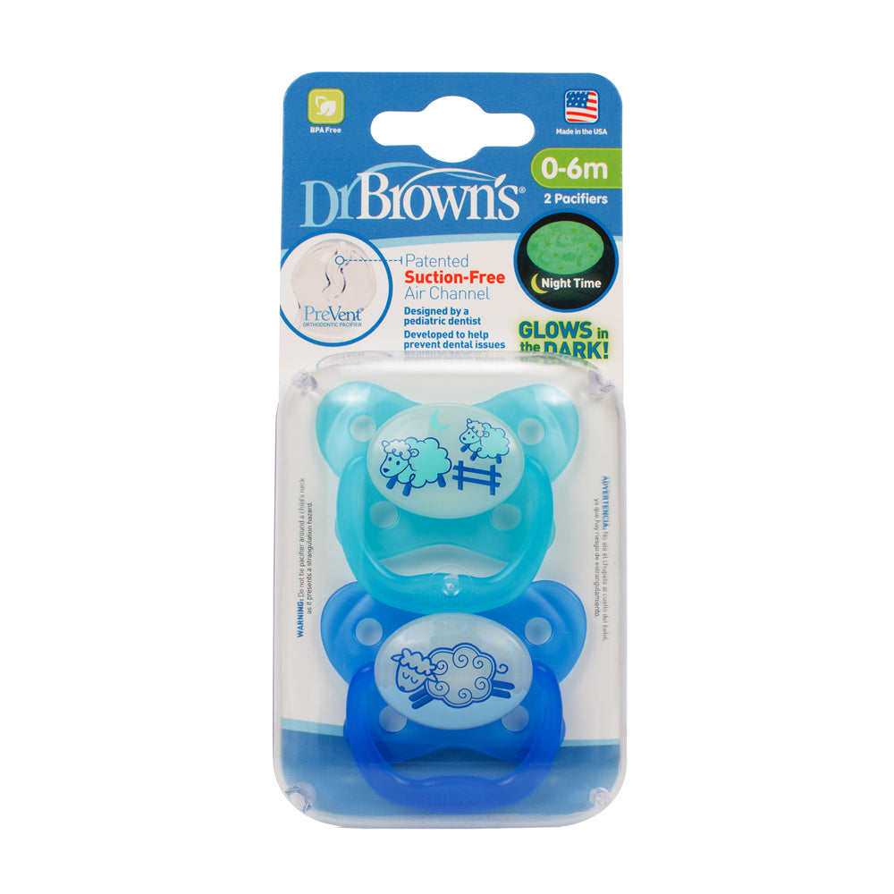 Dr Brown's PreVent Glow in the Dark Butterfly Shield Soother, 0-6 months, Boy