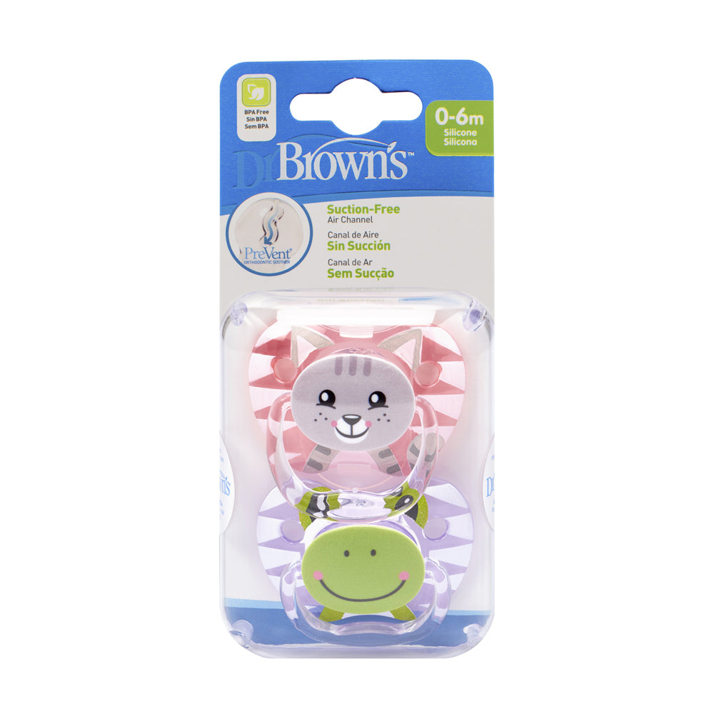 Dr Brown's PreVent Animal Soother, 0-6 months, Girl