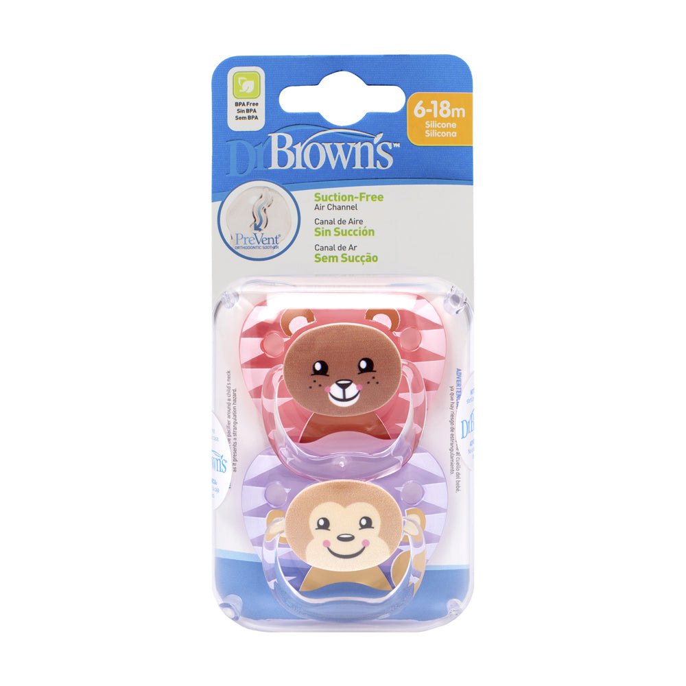 Dr Brown's PreVent Animal Soother, 6-18 months, Girl