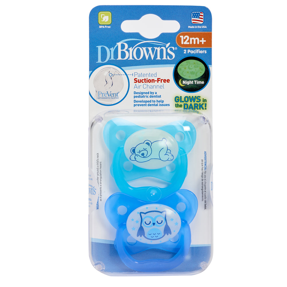 Dr Brown's PreVent Glow in the Dark Butterfly Shield Soother, 6-18 months, Boy