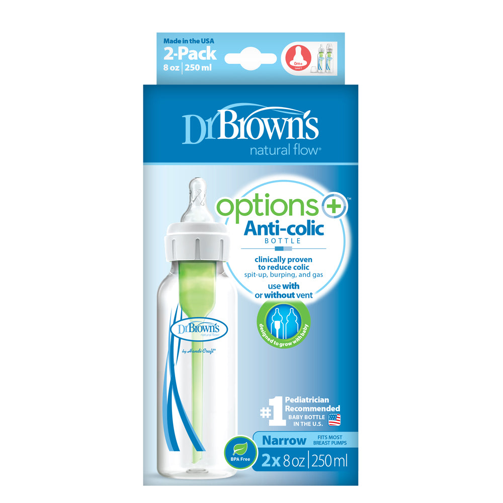 Dr Brown's Options+ Anti Colic Bottle Narrow Neck with Level 1 Teat, 250ml