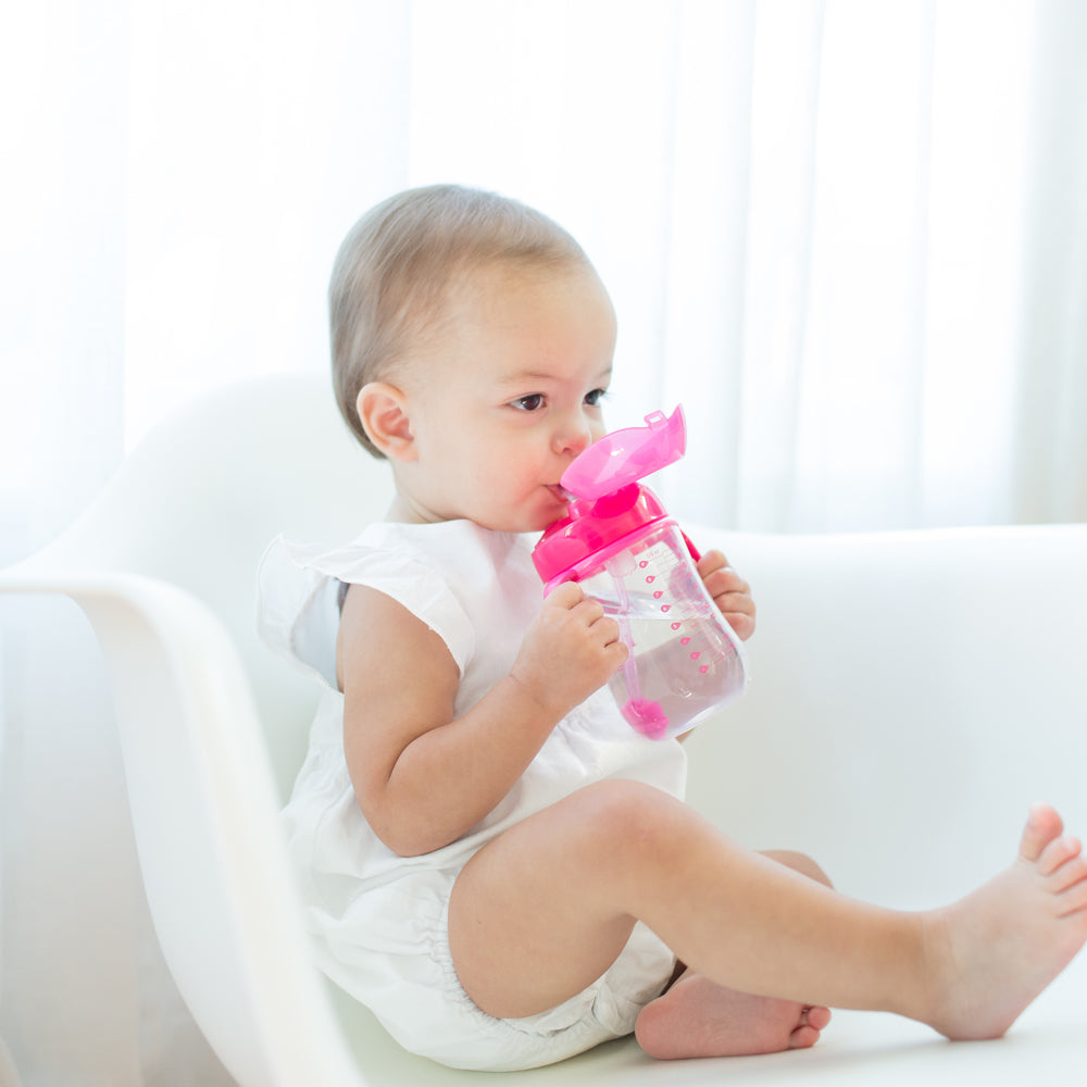 Dr. Brown's Baby's First Straw Cup Sippy Cup with Straw - Pink - 9oz - 6m+