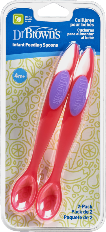 Dr Brown's Infant Feeding Spoon Pink 2 pack