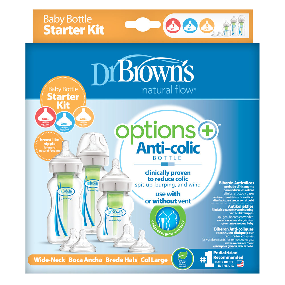 Dr Brown's Options+ Anti Colic Wide Neck Starter Set